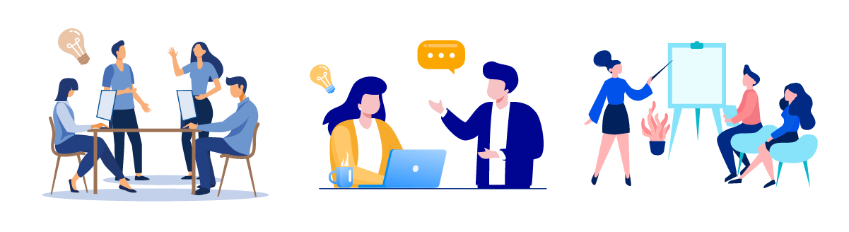 会議・プレゼン・上司への報連相のシーン