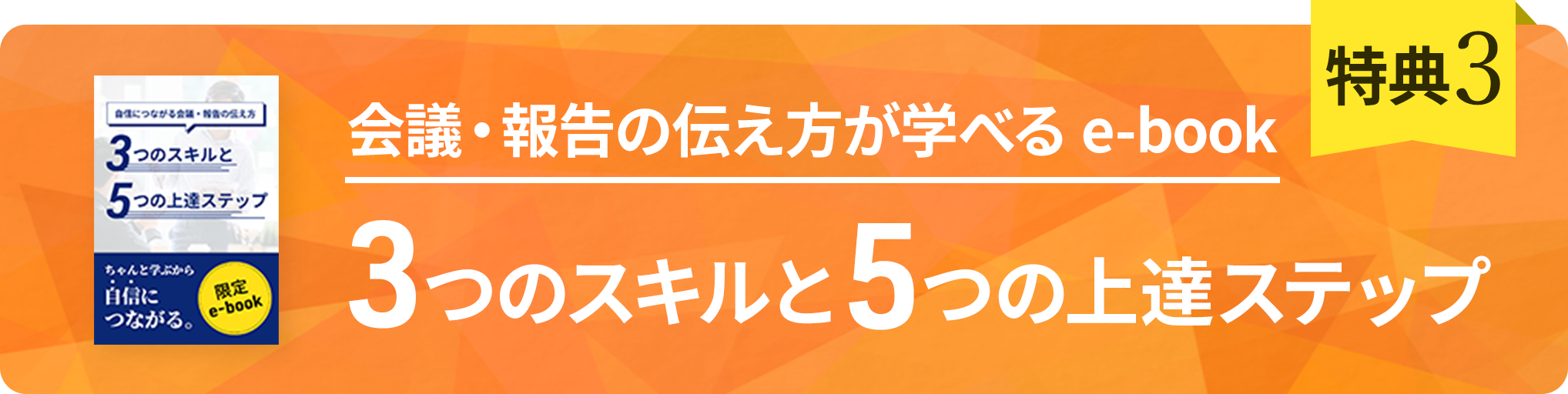 特典3 会議・報告の伝え方が学べる！3つスキルと5つの上達ステップ